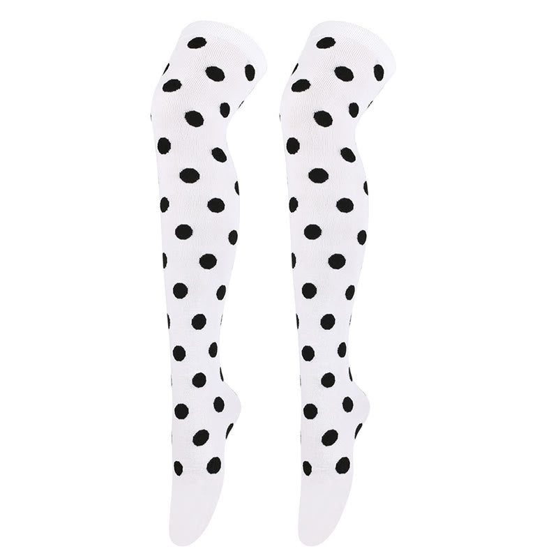 Plusock Funny Polka Dots Thigh Highs Socks(5 Pairs) - image 7