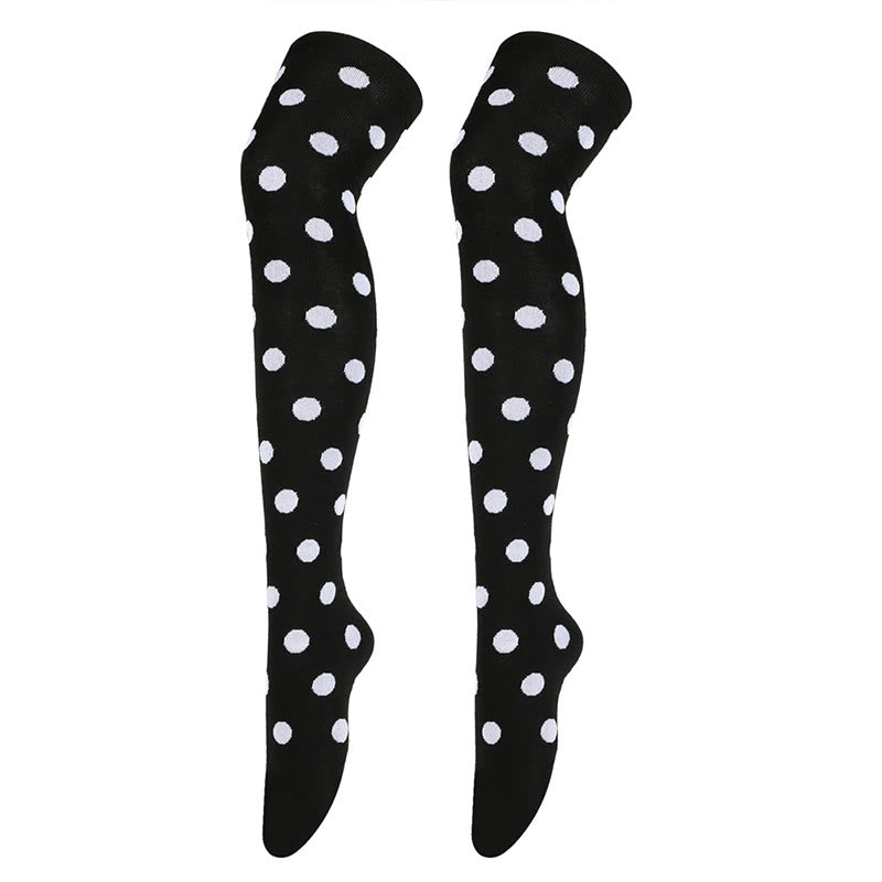 Plusock Funny Polka Dots Thigh Highs Socks(5 Pairs) - image 9
