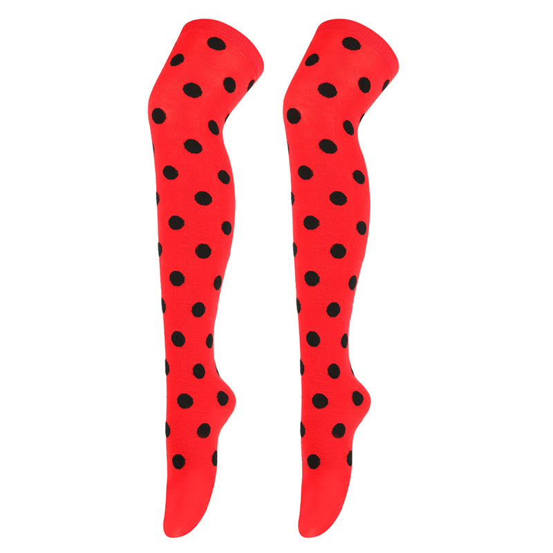 Plusock Funny Polka Dots Thigh Highs Socks(5 Pairs) - image 11