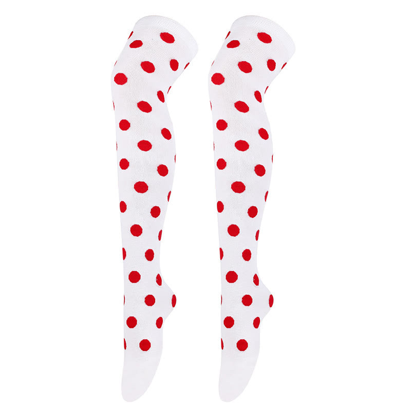 Plusock Funny Polka Dots Thigh Highs Socks(5 Pairs) - image 10