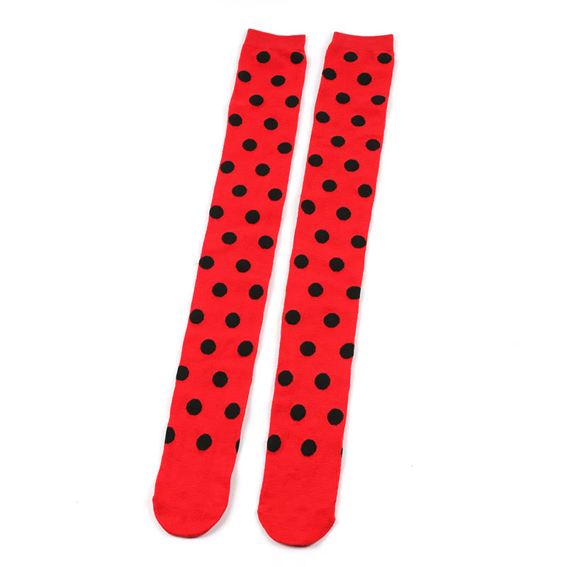 Plusock Funny Polka Dots Thigh Highs Socks(5 Pairs) - image 12
