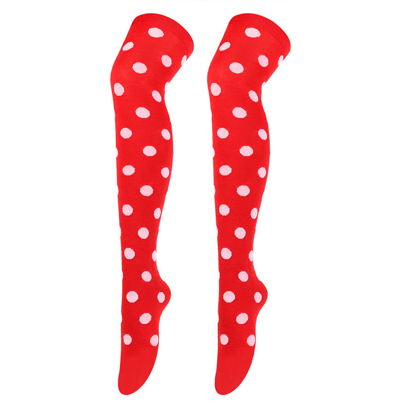 Plusock Funny Polka Dots Thigh Highs Socks(5 Pairs) - image 8