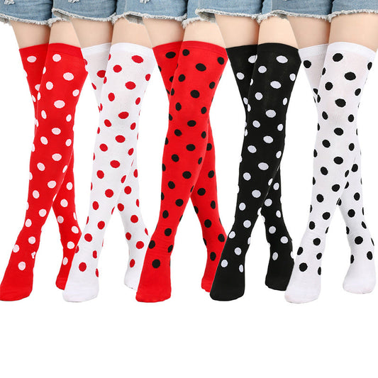Plusock Funny Polka Dots Thigh Highs Socks(5 Pairs) - Multicolor - One Size - image 0