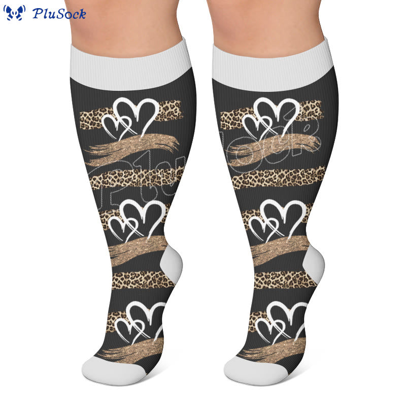 Plusock Plus Size Butterfly Leopard Knot Compression Socks - image 2