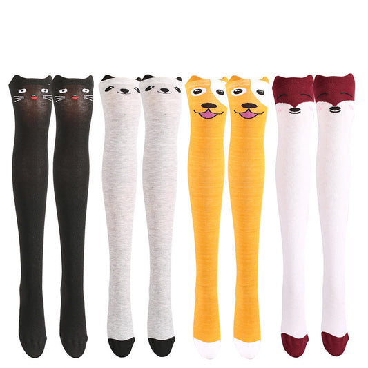 Plusock Adorable Animal Face Thigh Highs Socks(2 Pairs) - image 0