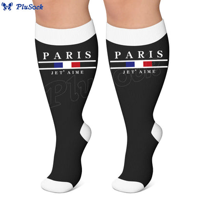 Plusock Plus Size Competition Flag Style Compression Socks - image 3