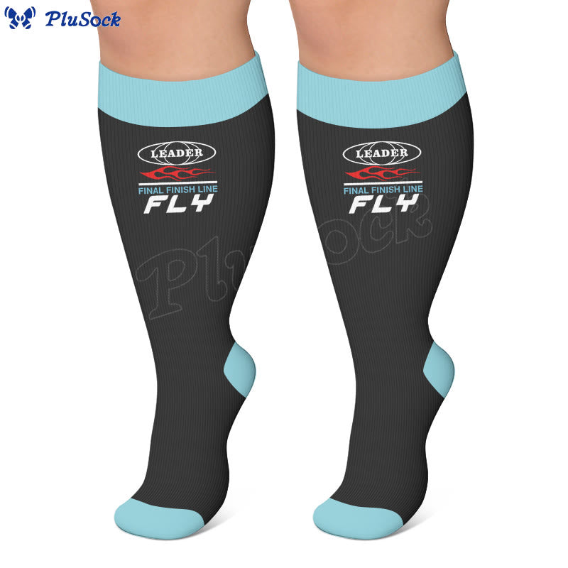 Plusock Plus Size Competition Flag Style Compression Socks - image 2