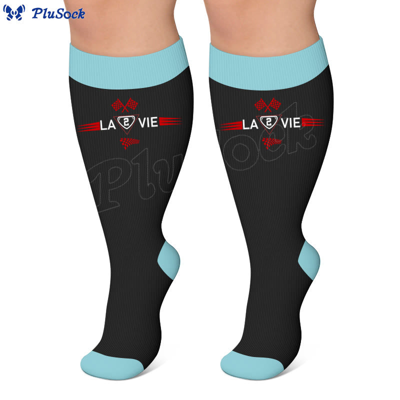 Plusock Plus Size Competition Flag Style Compression Socks - image 7