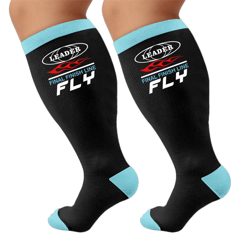 Plusock Plus Size Competition Flag Style Compression Socks - Fly(1Pair) - 4XL - image 5