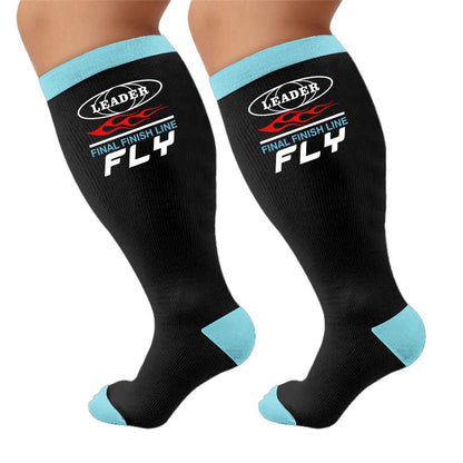 Plusock Plus Size Competition Flag Style Compression Socks - Fly(1Pair) - 4XL - image 5