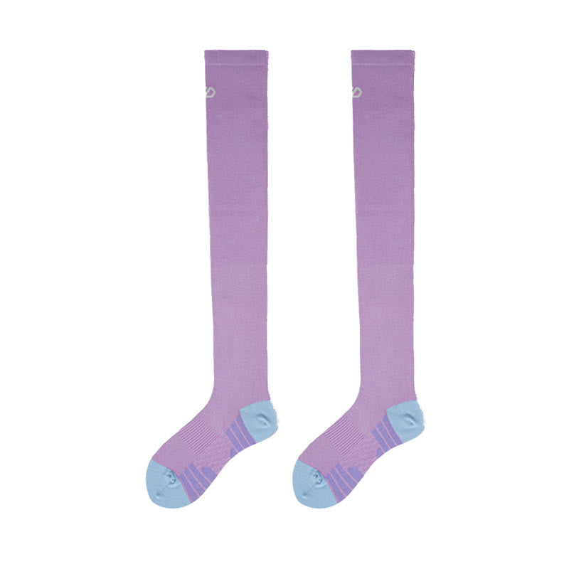 Plusock Support Sport Thigh High Socks(2 Pairs) - Purple - EU36-40(US3-7) - image 9