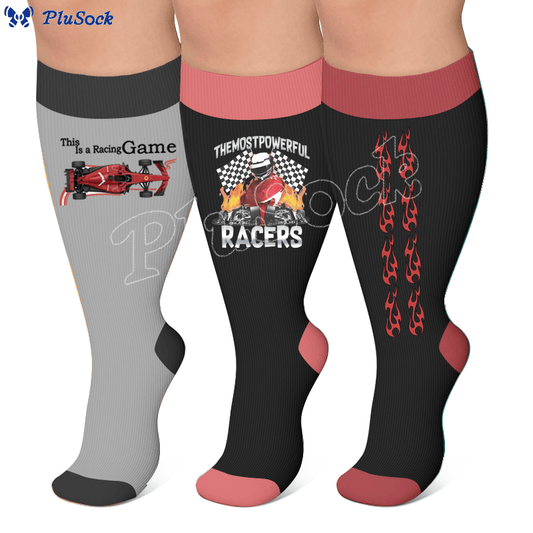 Plusock Plus Size Racing Compression Socks - image 0