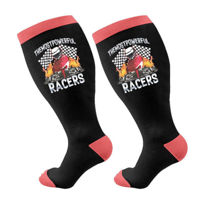 Plusock Plus Size Racing Compression Socks - Flag(1 Pair) - 4XL - image 6