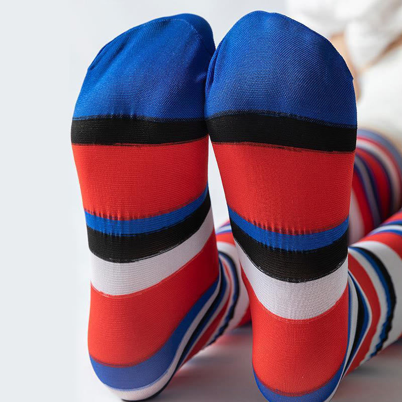 Plusock Stripe Thigh High Compression Socks(2 Pairs) - image 6