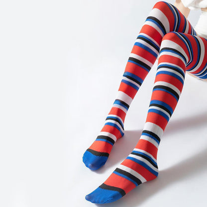 Plusock Stripe Thigh High Compression Socks(2 Pairs) - image 2