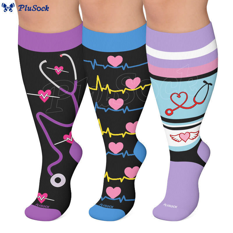 Plusock Plus Size Heartbeat Compression Socks - image 0