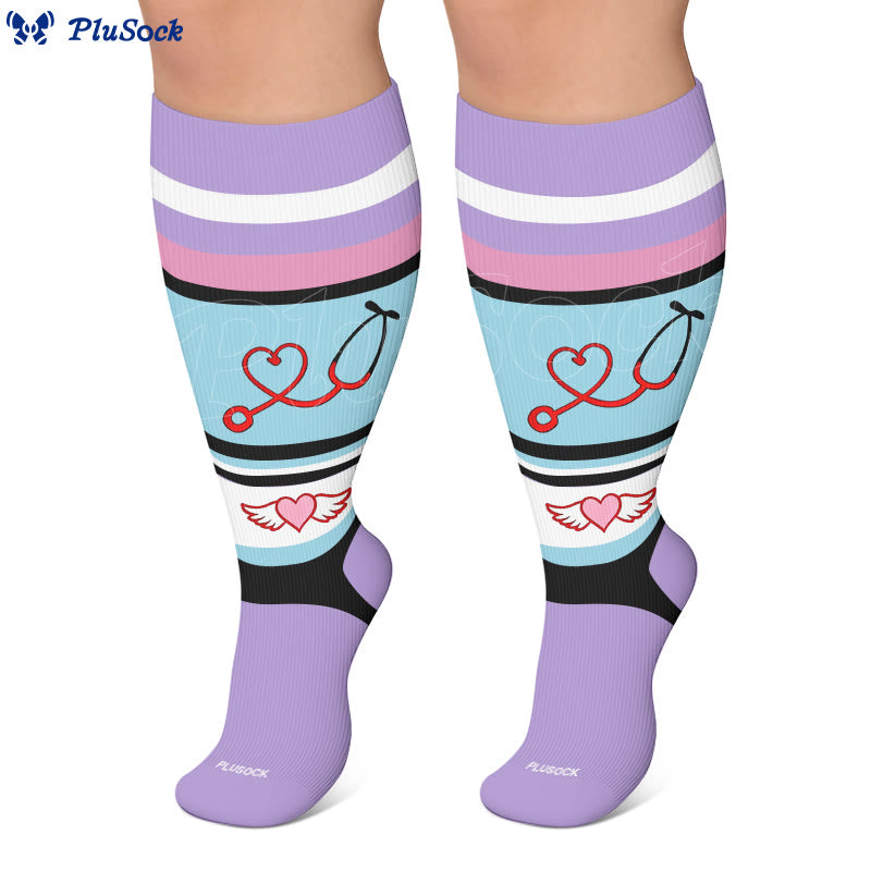 Plusock Plus Size Heartbeat Compression Socks - image 3