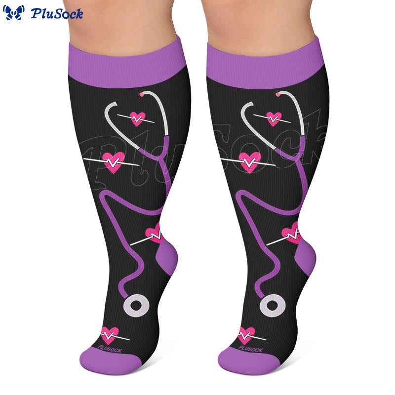 Plusock Plus Size Heartbeat Compression Socks - image 2