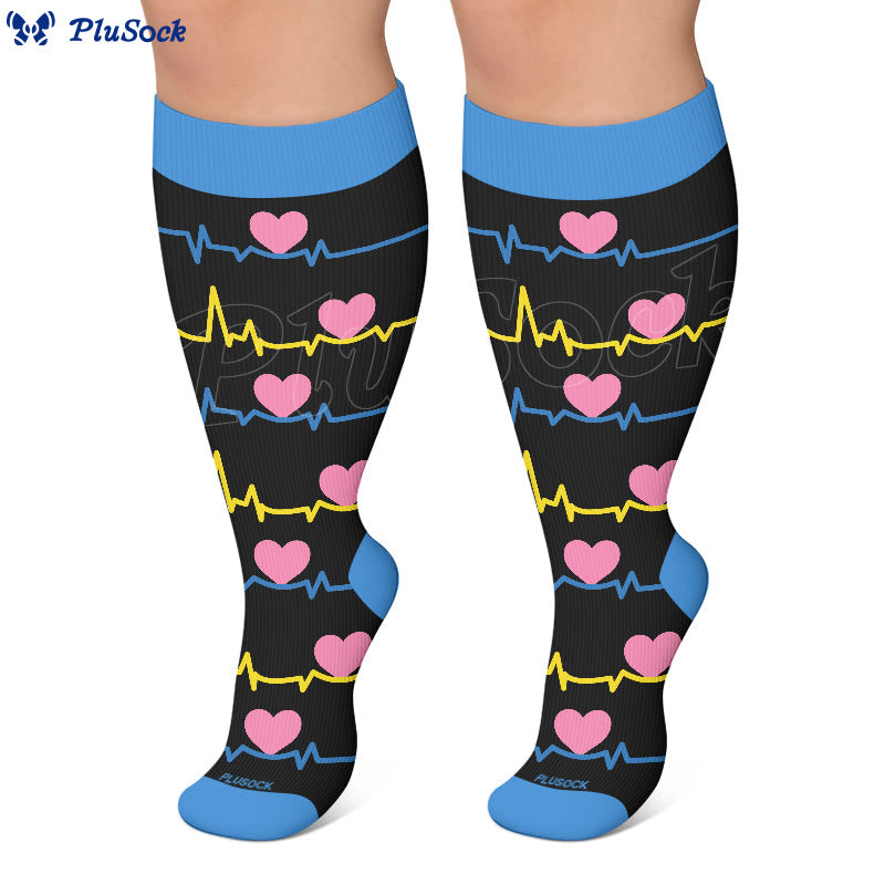 Plusock Plus Size Heartbeat Compression Socks - image 4