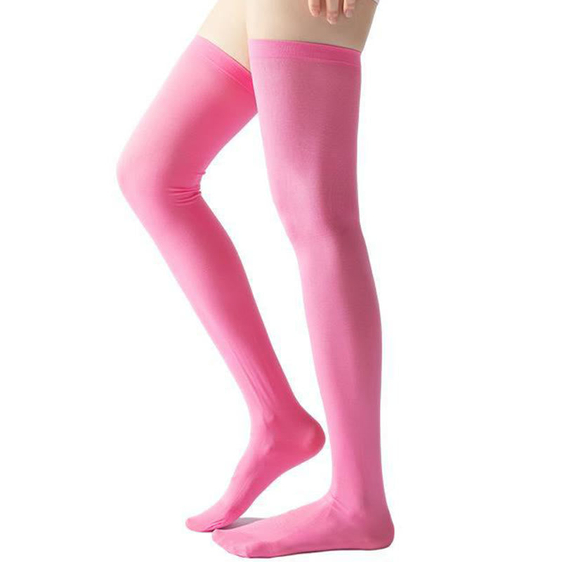 Plusock Solid Color Thigh High Compression Socks(2 Pairs) - image 6