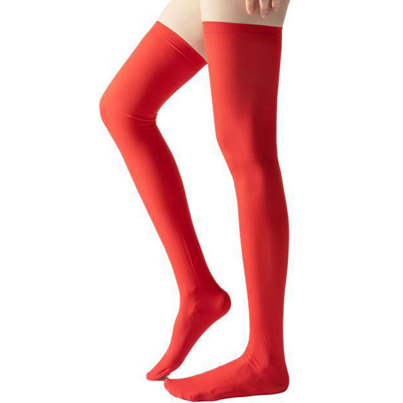 Plusock Solid Color Thigh High Compression Socks(2 Pairs) - Red - EU36-40(US3-7) - image 10