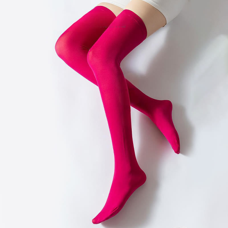 Plusock Solid Color Thigh High Compression Socks(2 Pairs) - Rose - EU36-40(US3-7) - image 2