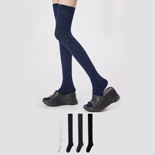 Plusock Polka Dots Thigh High Socks(2 Pairs) - image 0