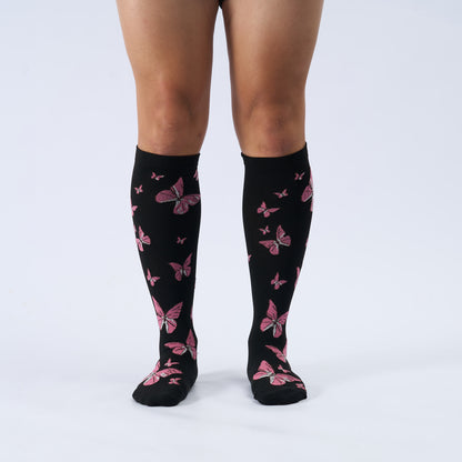 Plusock Plus Size Butterfly Print Compression Socks - image 2