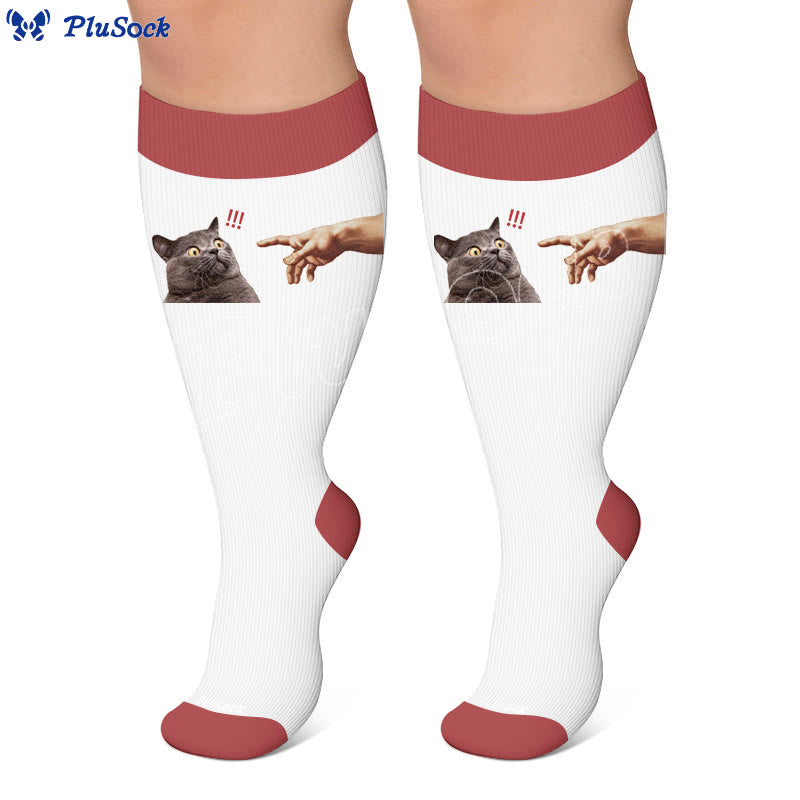 Plusock Plus Size Cat Dog Compression Socks - image 4