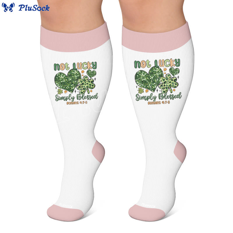 Plusock Plus Size Heart Rugby Compression Socks - image 3