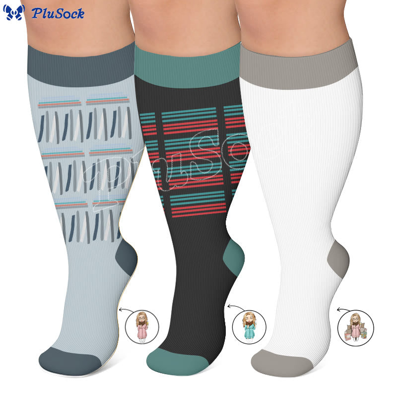 Plusock Plus Size Reading Compression Socks - image 4
