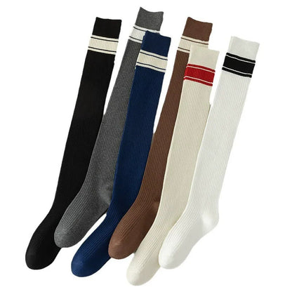 Plusock Classic Double Stripe Thigh High Socks(2 Pairs) - image 15