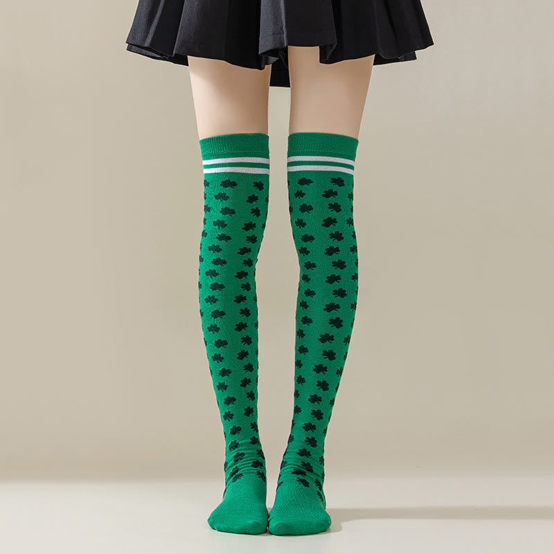 Plusock Green Stripe Thigh High Socks(3 Pairs) - A - EU36-40(US3-7) - image 5