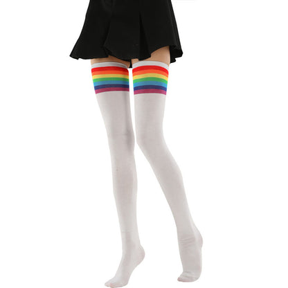Plusock Rainbow Stripes Thigh High Socks(2 Pairs) - image 4