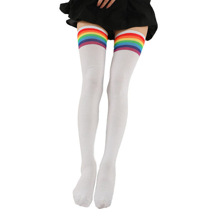 Plusock Rainbow Stripes Thigh High Socks(2 Pairs) - image 6