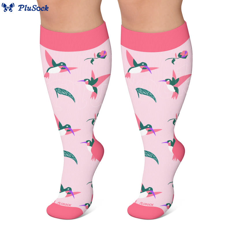 Plusock Plus Size Charming Bird Compression Socks - image 2