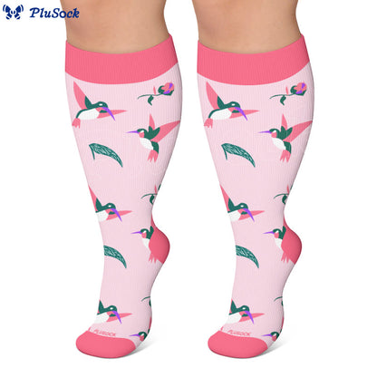Plusock Plus Size Charming Bird Compression Socks - image 2