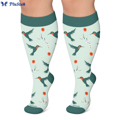Plusock Plus Size Charming Bird Compression Socks - image 4