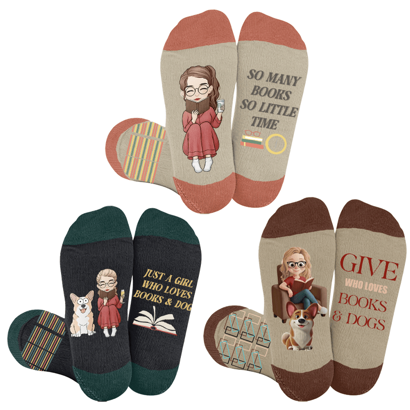 Plusock Plus Size Casual Reading Compression Socks - Multicolor(3 Pairs) - 4XL - image 1