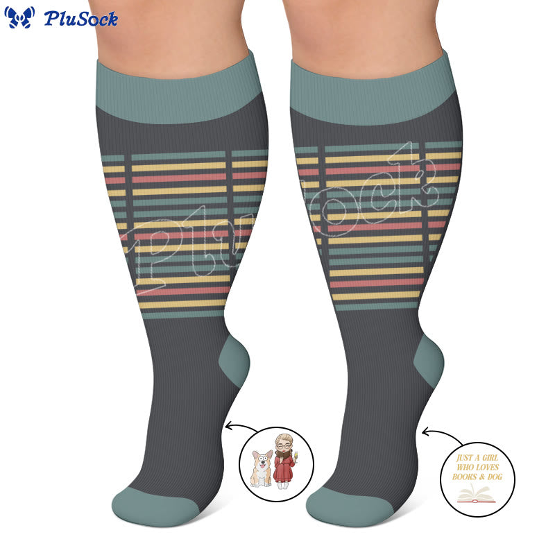 Plusock Plus Size Casual Reading Compression Socks - image 5
