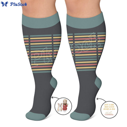Plusock Plus Size Casual Reading Compression Socks - image 5