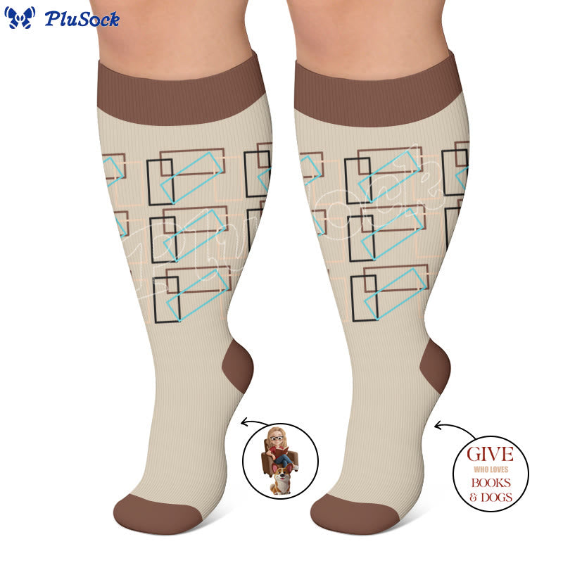 Plusock Plus Size Casual Reading Compression Socks - image 7