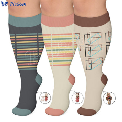 Plusock Plus Size Casual Reading Compression Socks - image 4