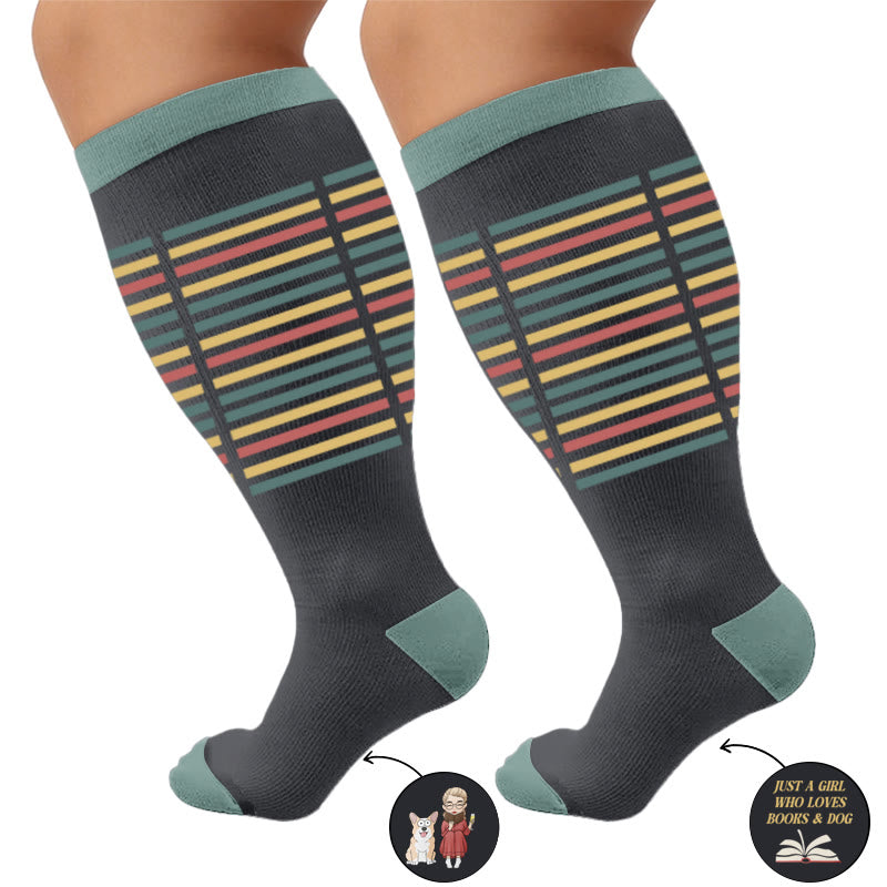 Plusock Plus Size Casual Reading Compression Socks - image 9