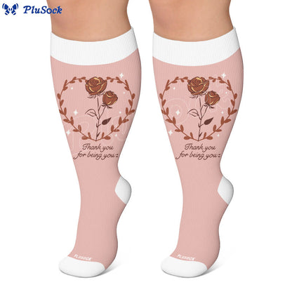 Plusock Plus Size Floral Gratitude Compression Socks - image 4