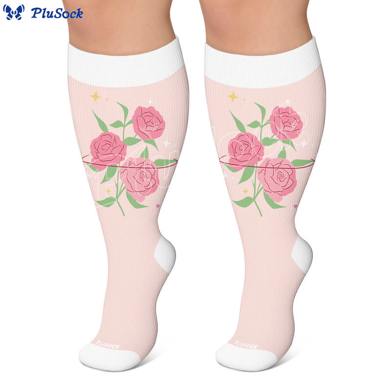 Plusock Plus Size Floral Gratitude Compression Socks - image 3