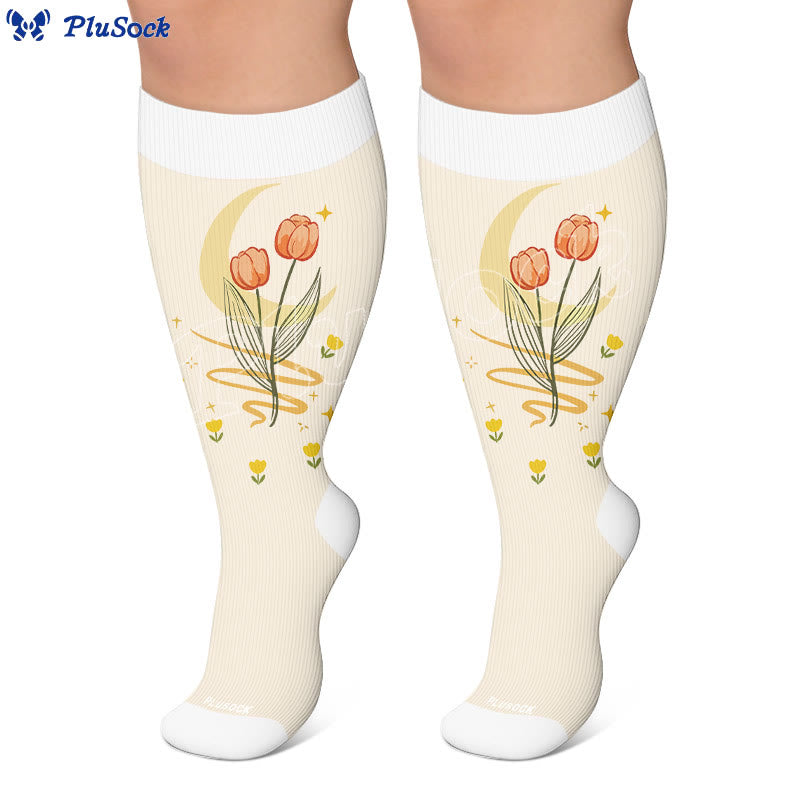 Plusock Plus Size Floral Gratitude Compression Socks - image 2