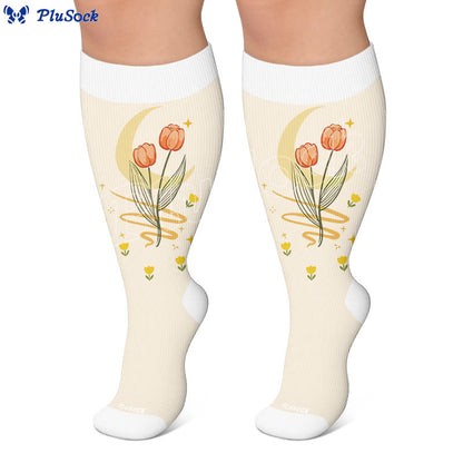 Plusock Plus Size Floral Gratitude Compression Socks - image 2