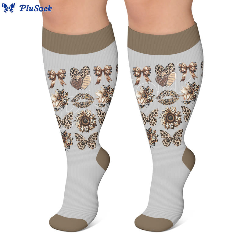 Plusock Plus Size Leopard Print Compression Socks - image 3