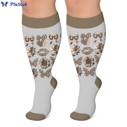 Plusock Plus Size Leopard Print Compression Socks - image 3